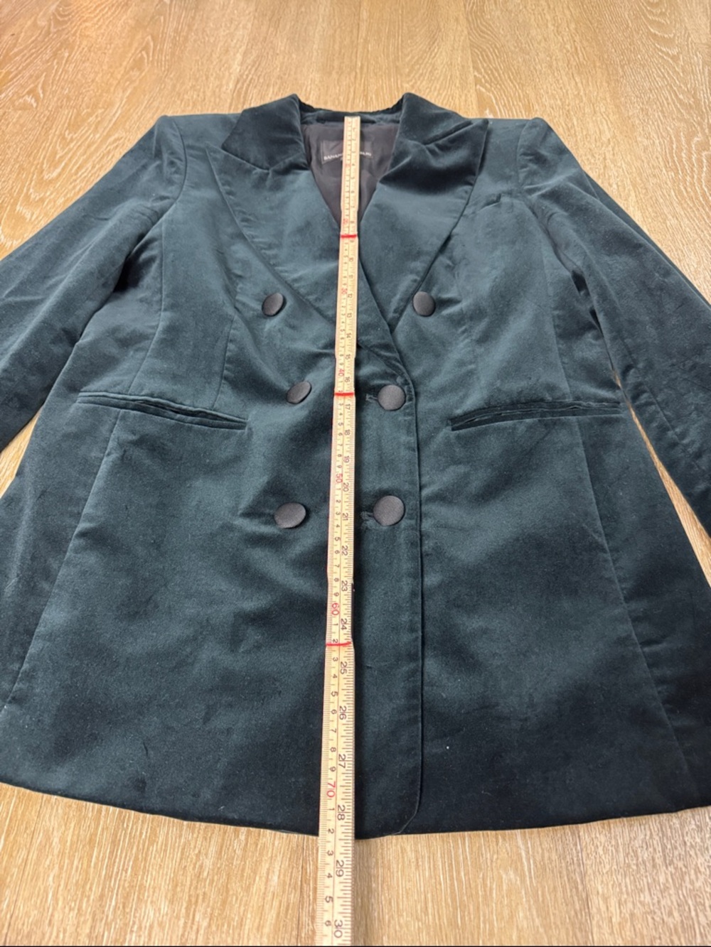 BANANA REPUBLIC Veluro Dark Teal Green Velvet Double Breasted Blazer Size 8 - Picture 5 of 9